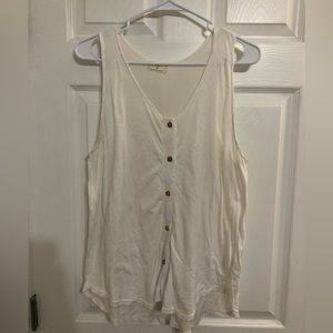 Anthropologie: T LA : White Button Down Tank Top, Size Medium